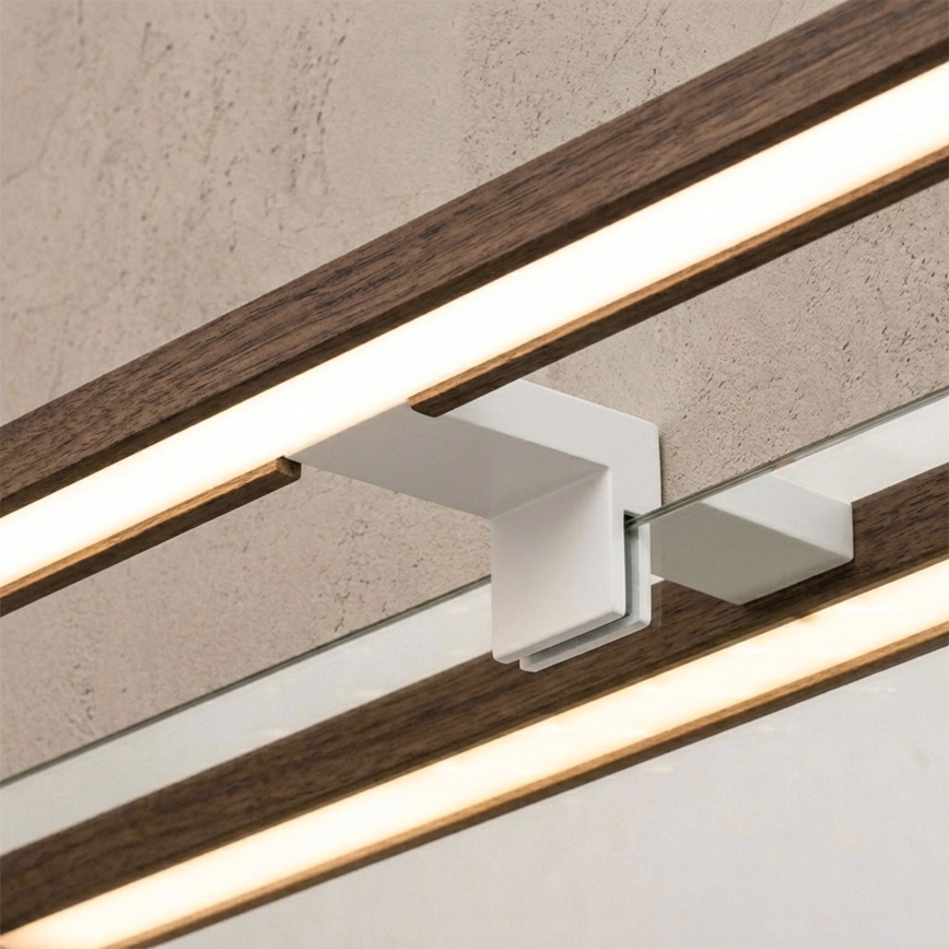 Brilagi - LED Koupelnové osvětlení zrcadla 3v1 WOODY MIRROR LED/8W/230V 40 cm IP44 bílá/dub