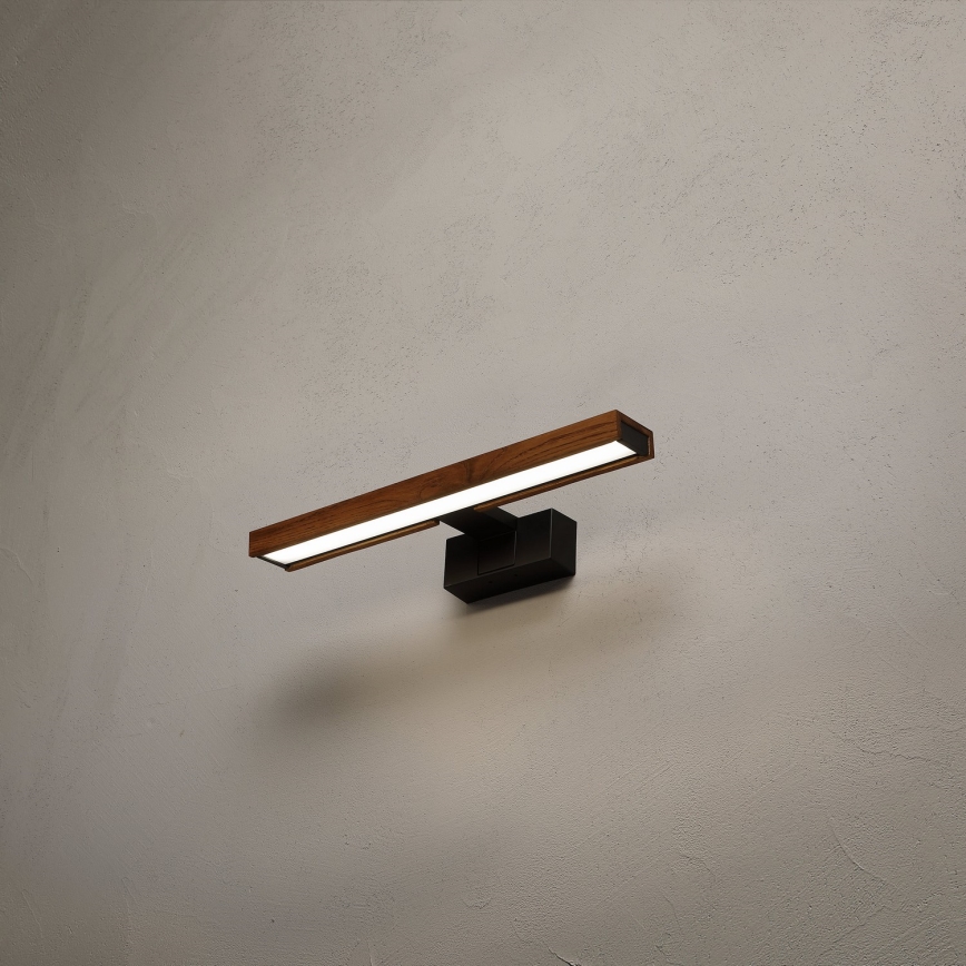 Brilagi - LED Koupelnové osvětlení zrcadla 3v1 WOODY MIRROR LED/8W/230V 40 cm IP44 černá/dub