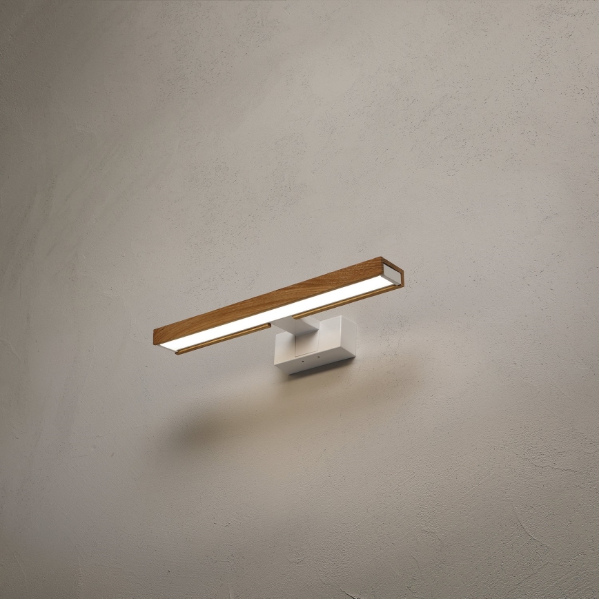 Brilagi - LED Koupelnové osvětlení zrcadla 3v1 WOODY MIRROR LED/8W/230V 40 cm IP44 bílá/dub