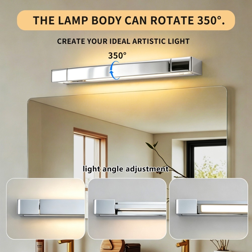 Brilagi - LED Koupelnové osvětlení zrcadla AQUA LINE LED/12W/230V 45 cm IP44 lesklý chrom CRI 90