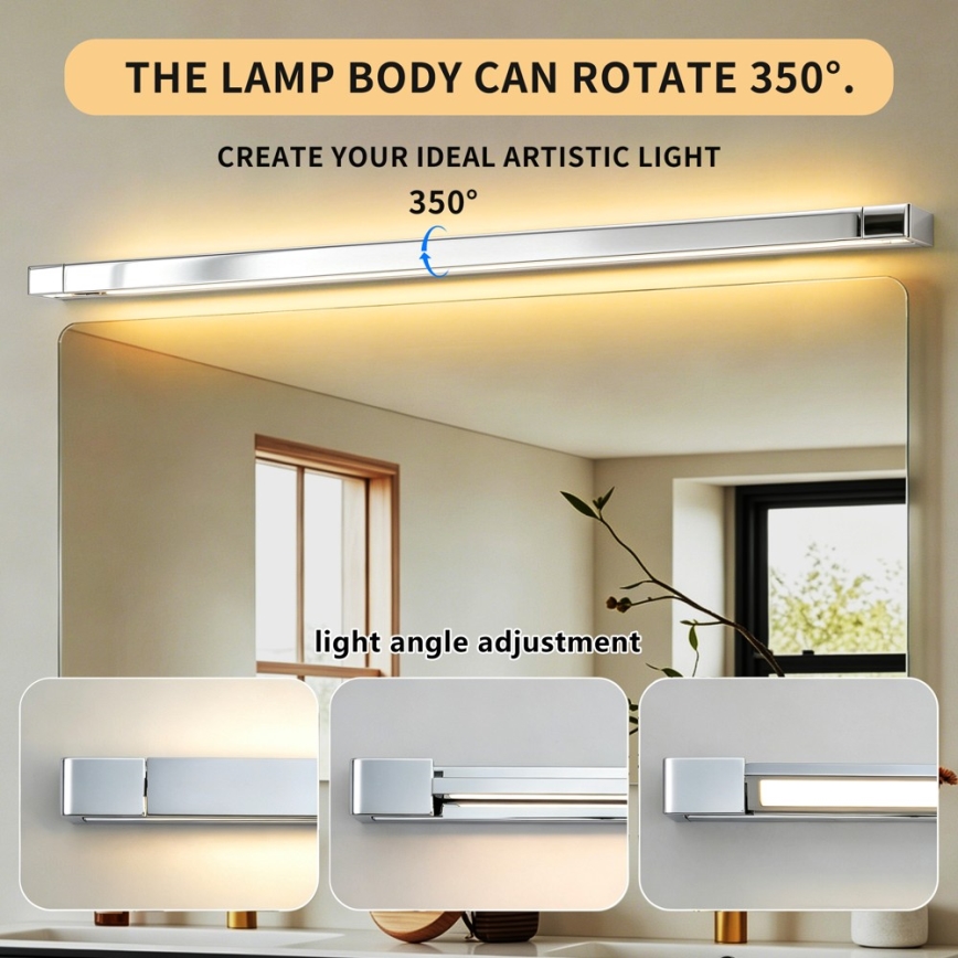 Brilagi - LED Koupelnové osvětlení zrcadla AQUA LINE LED/36W/230V 120 cm IP44 lesklý chrom CRI 90