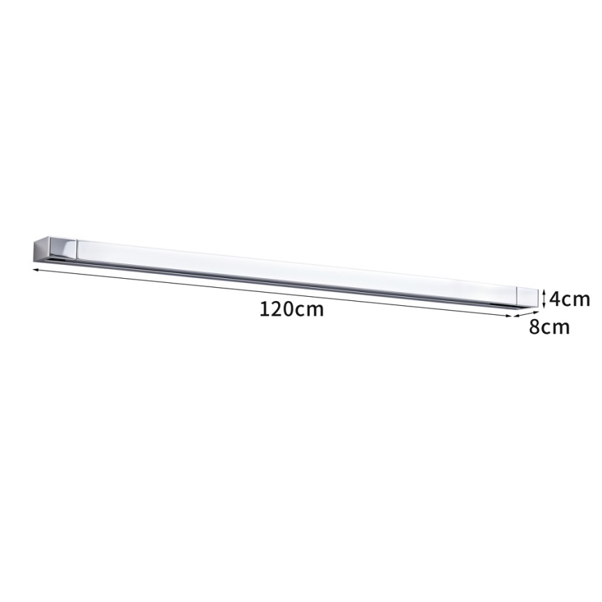 Brilagi - LED Koupelnové osvětlení zrcadla AQUA LINE LED/36W/230V 120 cm IP44 lesklý chrom CRI 90