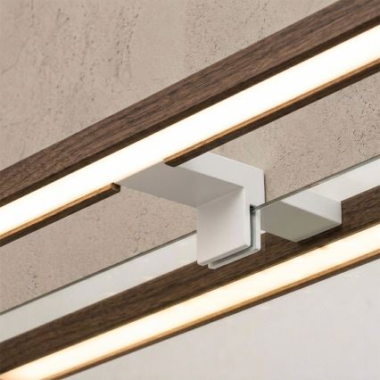 Brilagi - LED Koupelnové osvětlení zrcadla WOODY MIRROR 3v1 LED/8W/230V 40 cm IP44 bílá/dub