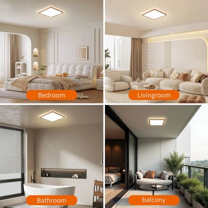 Brilagi - LED Koupelnové stropní svítidlo ULTRA SLIM LED/18W/230V 30x30 cm rose gold IP54