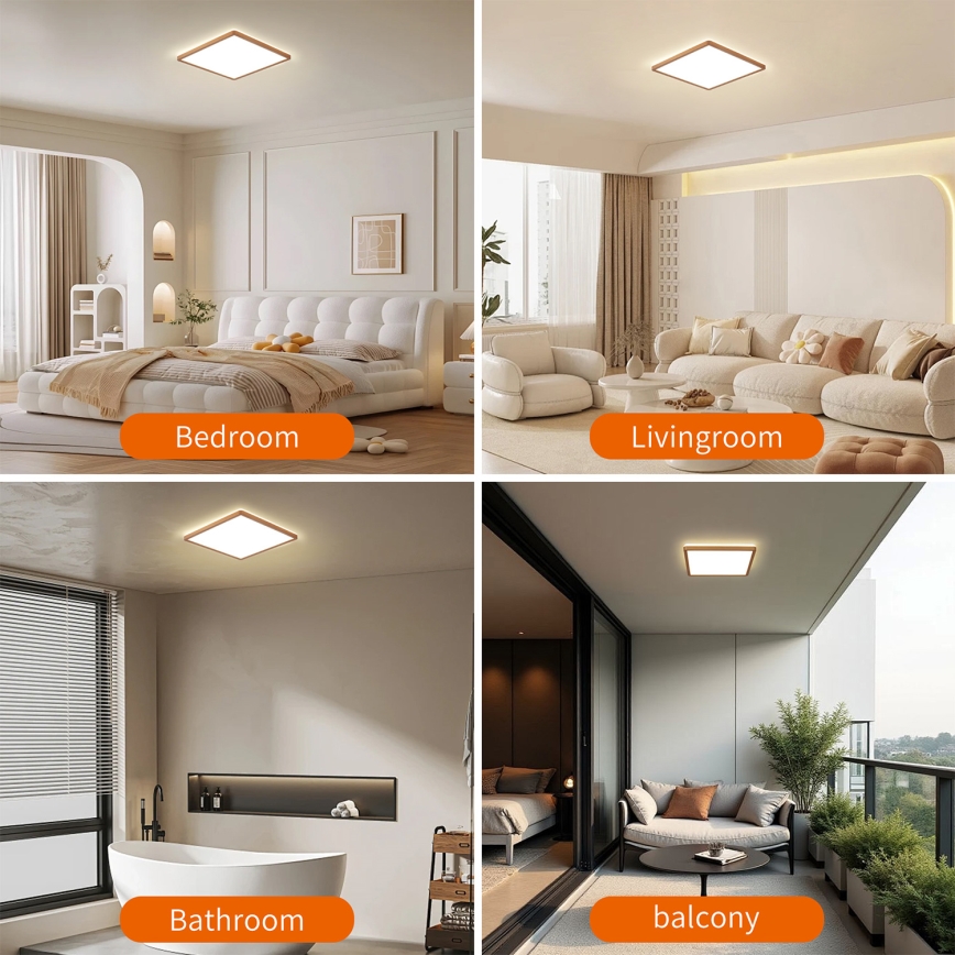 Brilagi - LED Koupelnové stropní svítidlo ULTRA SLIM LED/18W/230V 30x30 cm rose gold IP54