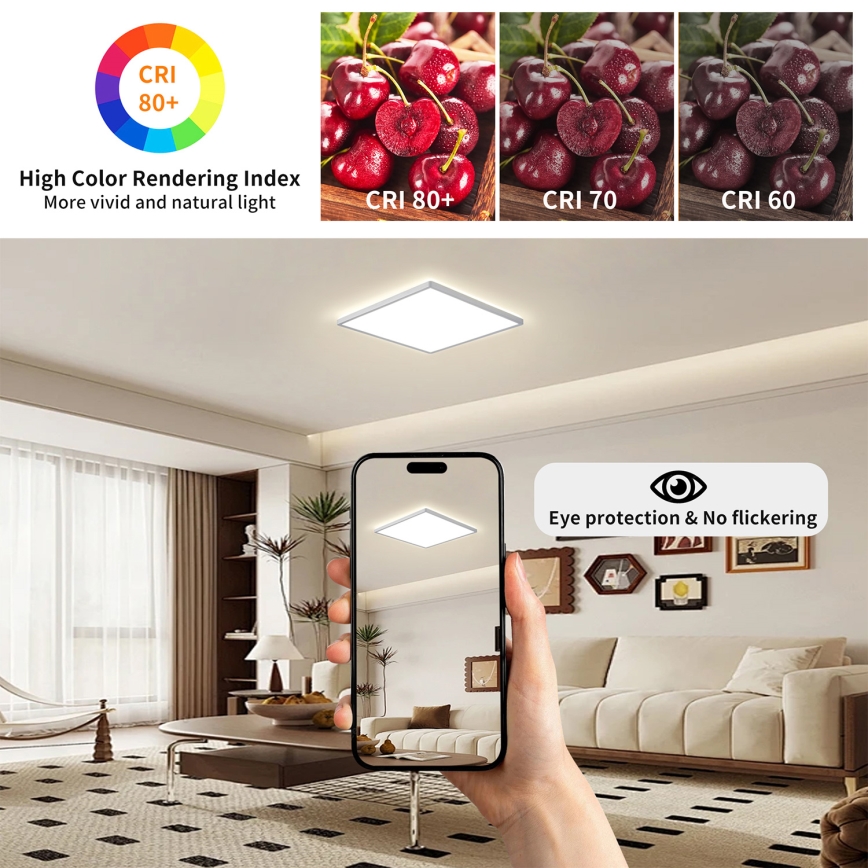 Brilagi - LED Koupelnové stropní svítidlo ULTRA SLIM LED/18W/230V 30x30 cm stříbrná IP54