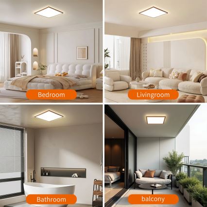 Brilagi - LED Koupelnové stropní svítidlo ULTRA SLIM LED/24W/230V 42x42 cm rose gold IP54