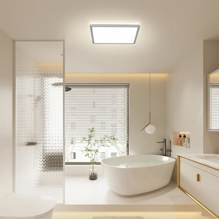 Brilagi - LED Koupelnové stropní svítidlo ULTRA SLIM LED/24W/230V 42x42 cm stříbrná IP54