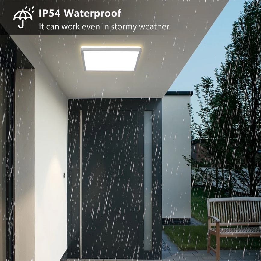 Brilagi - LED Koupelnové stropní svítidlo ULTRA SLIM LED/24W/230V 42x42 cm stříbrná IP54