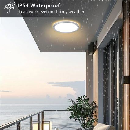 Brilagi - LED Koupelnové stropní svítidlo ULTRA SLIM LED/24W/230V pr. 42 cm stříbrná IP54
