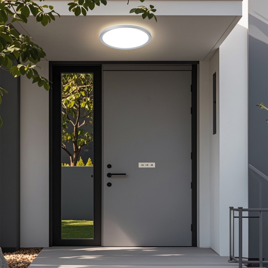 Brilagi - LED Koupelnové stropní svítidlo ULTRA SLIM LED/24W/230V pr. 42 cm stříbrná IP54