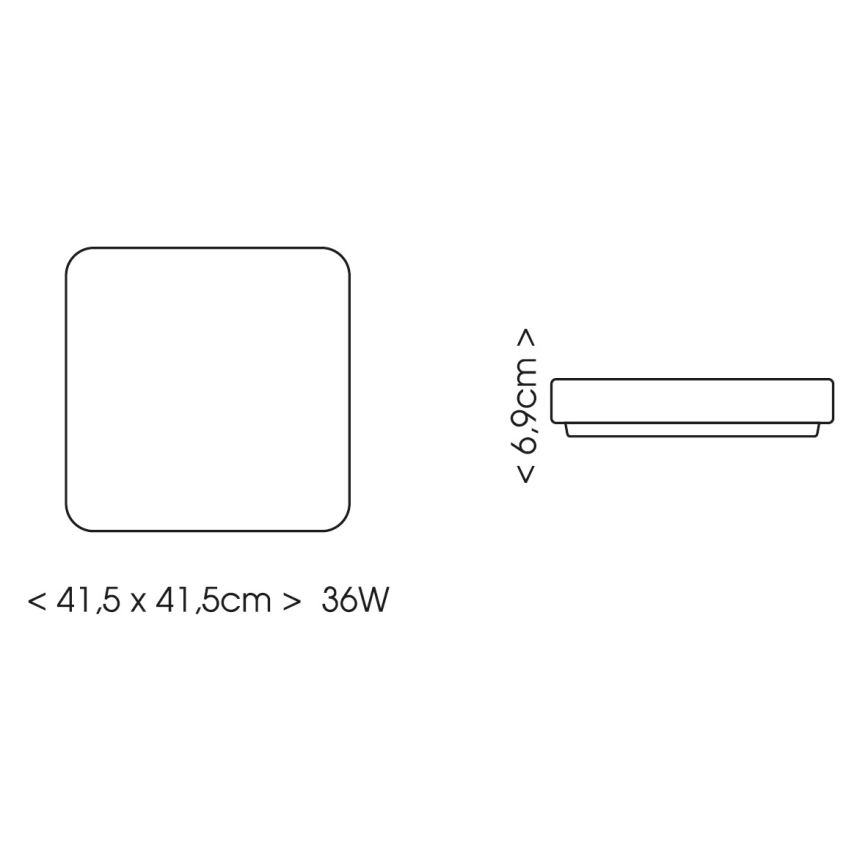 BRILAGI - LED Koupelnové stropní svítidlo se senzorem ZENNA LED/36W/230V 41,5x41,5 cm IP44 černá + dálkové ovládání