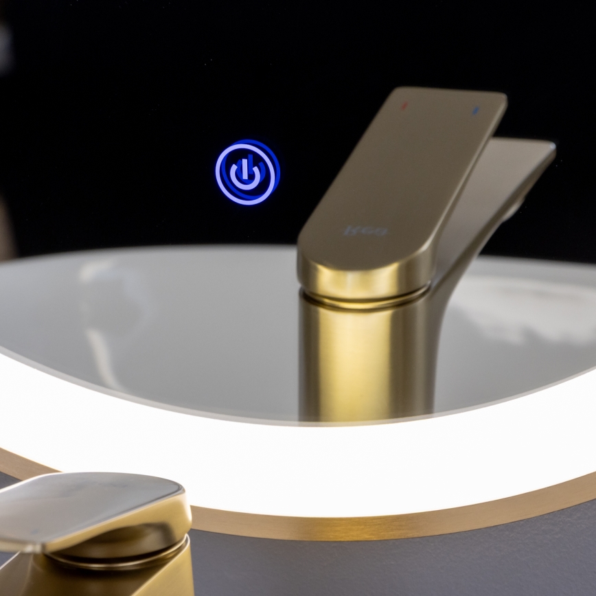 Brilagi - LED Koupelnové zrcadlo ERBA LED/25W/230V 50x80 cm zlatá IP44 CRI 90 stmívatelné + CCT