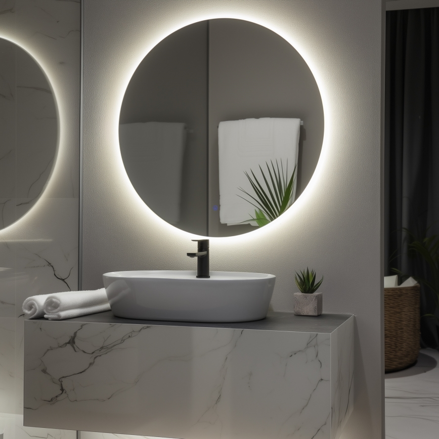 Brilagi - LED Koupelnové zrcadlo LUNA LED/26W/230V pr. 80 cm IP44 CRI 90 stmívatelné + CCT