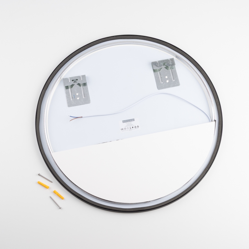 Brilagi - LED Koupelnové zrcadlo NOVARA LED/19W/230V pr. 60 cm černá IP44 CRI 90 stmívatelné + CCT