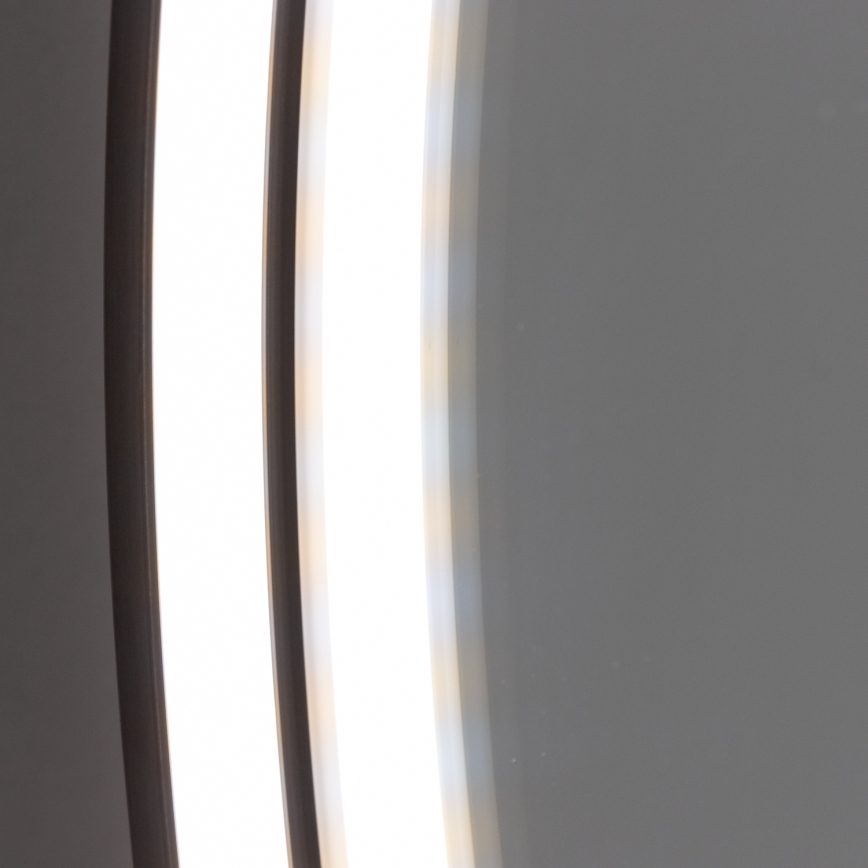 Brilagi - LED Koupelnové zrcadlo PALANZO LED/19W/230V pr. 60 cm černá IP44 CRI 90 stmívatelné + CCT