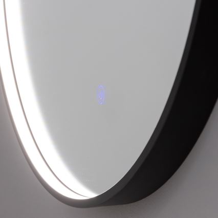 Brilagi - LED Koupelnové zrcadlo PALANZO LED/19W/230V pr. 60 cm černá IP44 CRI 90 stmívatelné + CCT