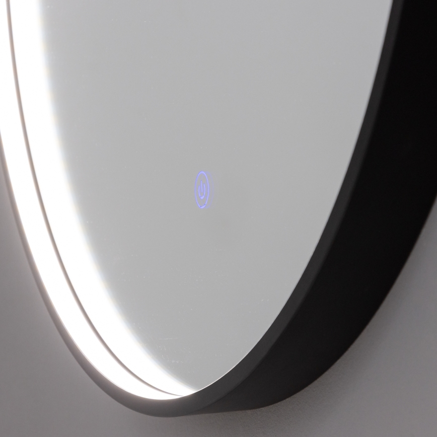 Brilagi - LED Koupelnové zrcadlo PALANZO LED/19W/230V pr. 60 cm černá IP44 CRI 90 stmívatelné + CCT