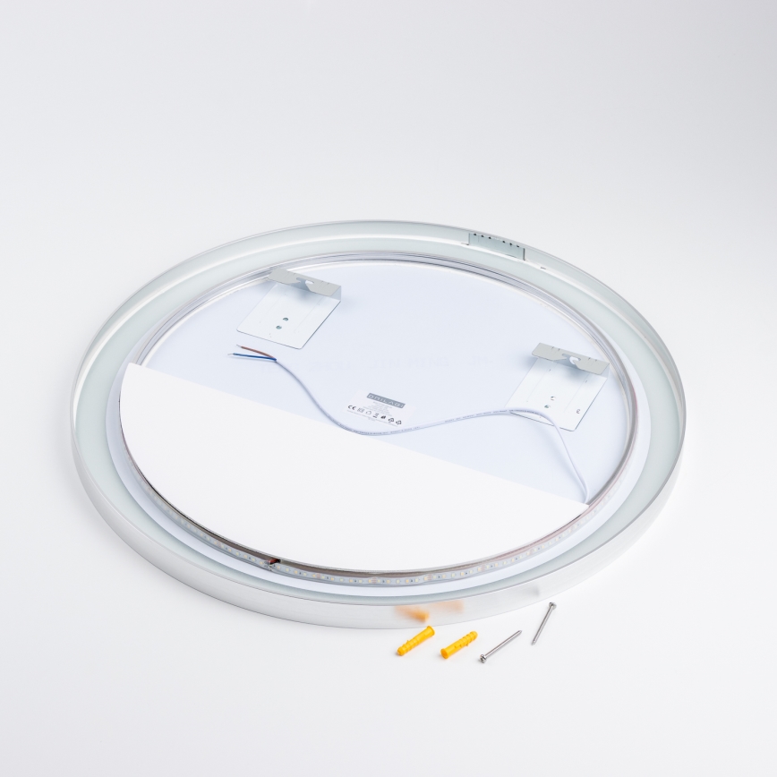 Brilagi - LED Koupelnové zrcadlo TORINO LED/19W/230V pr. 60 cm stříbrná IP44 CRI 90 stmívatelné + CCT