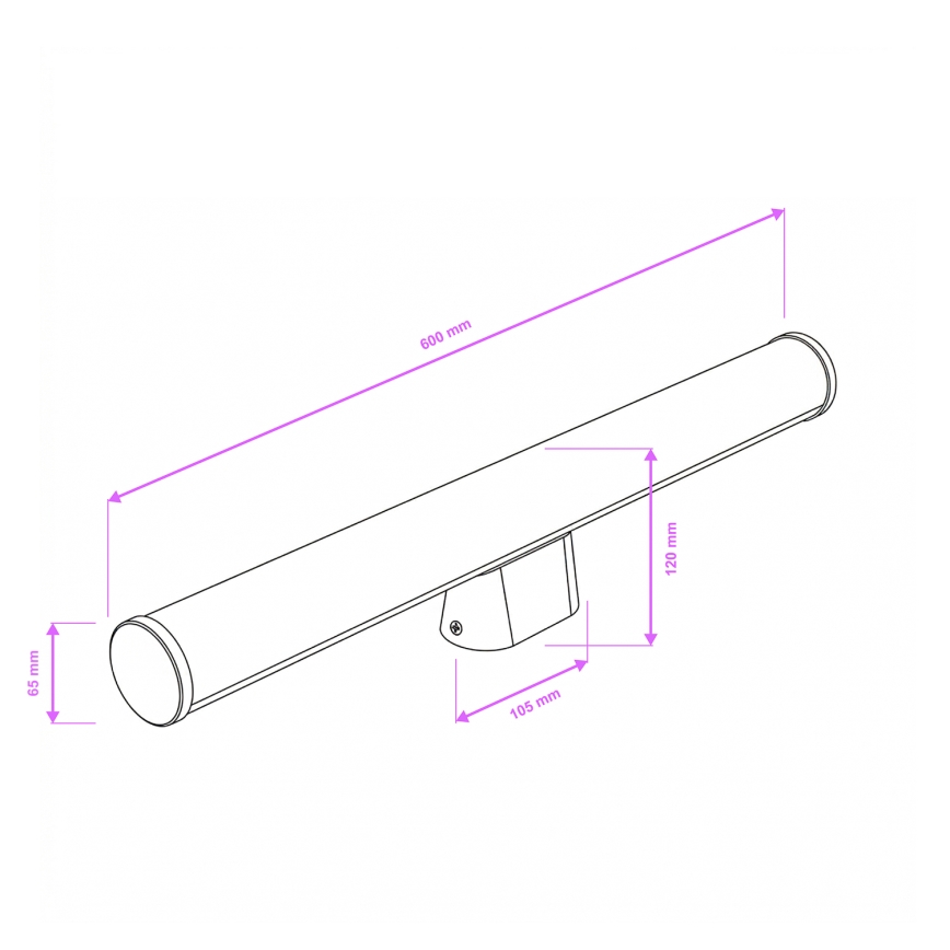 Brilagi - LED Koupelnové osvětlení zrcadla TUBE LED/15W/230V 3000/4000/6500K IP44 lesklý chrom