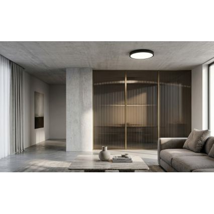 Brilagi - LED Koupelnové stropní svítidlo se senzorem ZENNA LED/18W/230V pr. 29,5 cm IP44 antracit + dálkové ovládání