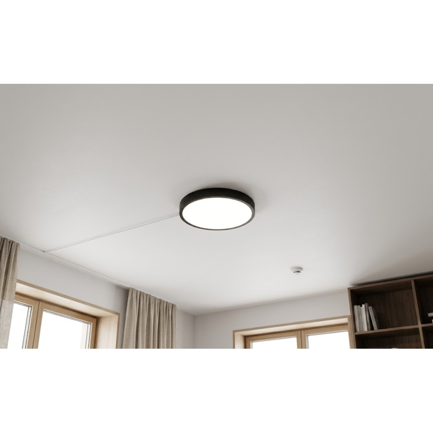 Brilagi - LED Koupelnové stropní svítidlo se senzorem ZENNA LED/18W/230V pr. 29,5 cm IP44 černá + dálkové ovládání