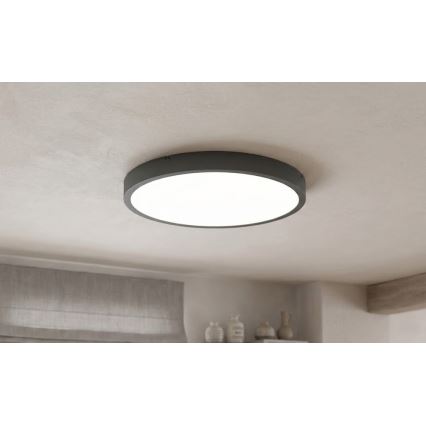 Brilagi - LED Koupelnové stropní svítidlo se senzorem ZENNA LED/24W/230V pr. 35 cm IP44 antracit + dálkové ovládání
