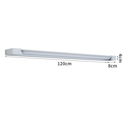 Brilagi - LED Koupelnové osvětlení zrcadla AQUA LINE LED/36W/230V 120 cm IP44 matný chrom CRI 90