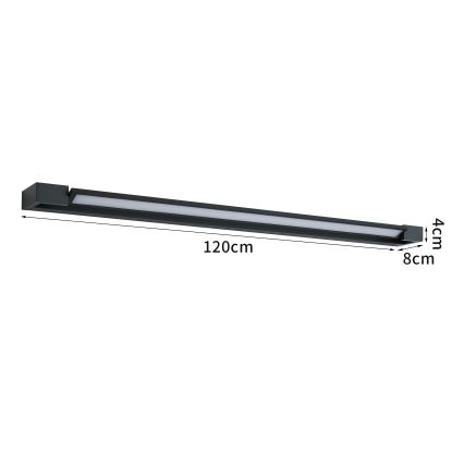 Brilagi - LED Koupelnové osvětlení zrcadla AQUA LINE LED/36W/230V 120 cm IP44 černá CRI 90