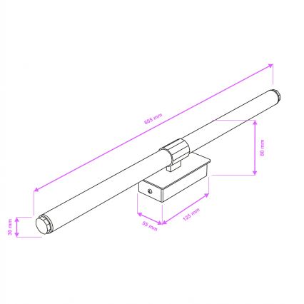 Brilagi - LED Koupelnové osvětlení zrcadla DIANA LED/10W/230V 60 cm IP44 černá