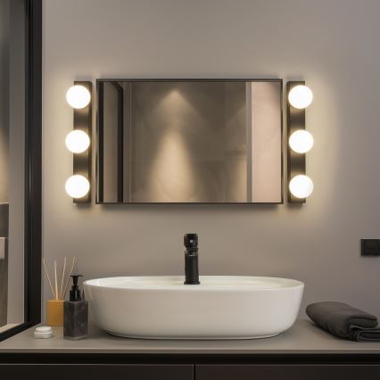 Brilagi - LED Koupelnové osvětlení zrcadla HOLLYWOOD 3xLED/3W/230V 39 cm IP44 černá