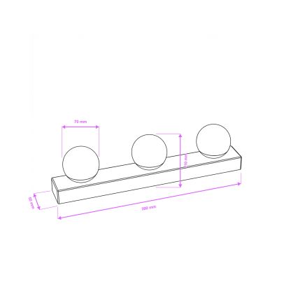 Brilagi - LED Koupelnové osvětlení zrcadla HOLLYWOOD 3xLED/3W/230V 39 cm IP44 černá
