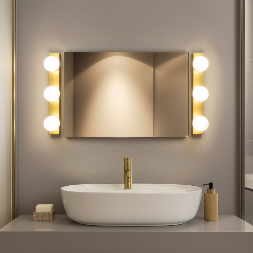 Brilagi - LED Koupelnové osvětlení zrcadla HOLLYWOOD 3xLED/3W/230V 39 cm IP44 zlatá