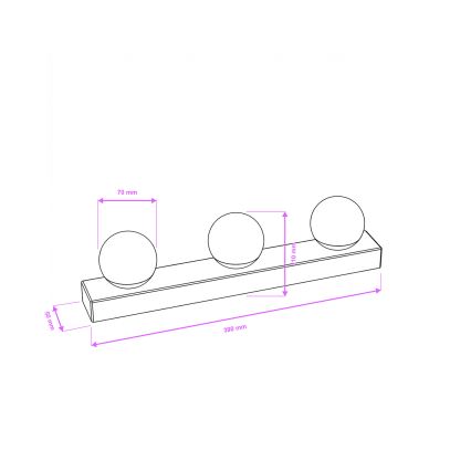 Brilagi - LED Koupelnové osvětlení zrcadla HOLLYWOOD 3xLED/3W/230V 39 cm IP44 zlatá