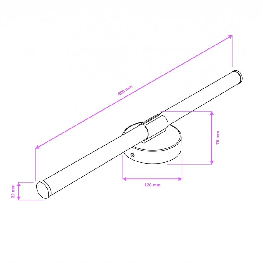Brilagi - LED Koupelnové osvětlení zrcadla LARA LED/10W/230V 60 cm IP44 černá