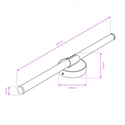 Brilagi - LED Koupelnové osvětlení zrcadla LARA LED/10W/230V 60 cm IP44 lesklý chrom