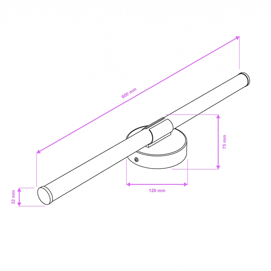 Brilagi - LED Koupelnové osvětlení zrcadla LARA LED/10W/230V 60 cm IP44 lesklý chrom