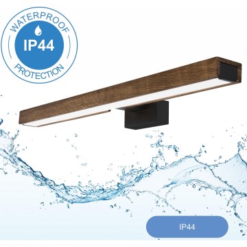 Brilagi - LED Koupelnové osvětlení zrcadla WOODY MIRROR LED/12W/230V 60 cm IP44 dub ořech/černá