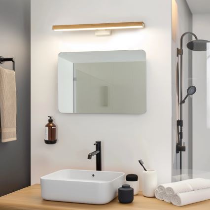 Brilagi - LED Koupelnové osvětlení zrcadla WOODY MIRROR LED/12W/230V 60 cm IP44 dub/bílá