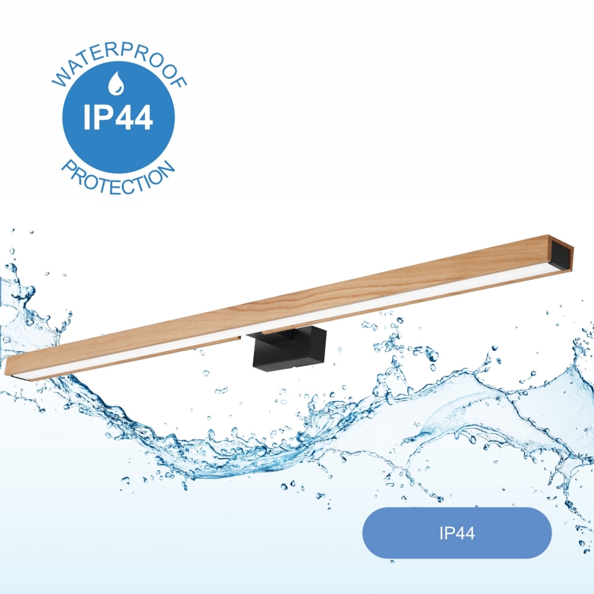 Brilagi - LED Koupelnové osvětlení zrcadla WOODY MIRROR LED/15W/230V 90 cm IP44 dub/černá