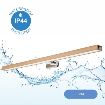 Brilagi - LED Koupelnové osvětlení zrcadla WOODY MIRROR LED/15W/230V 90 cm IP44 dub/lesklý chrom