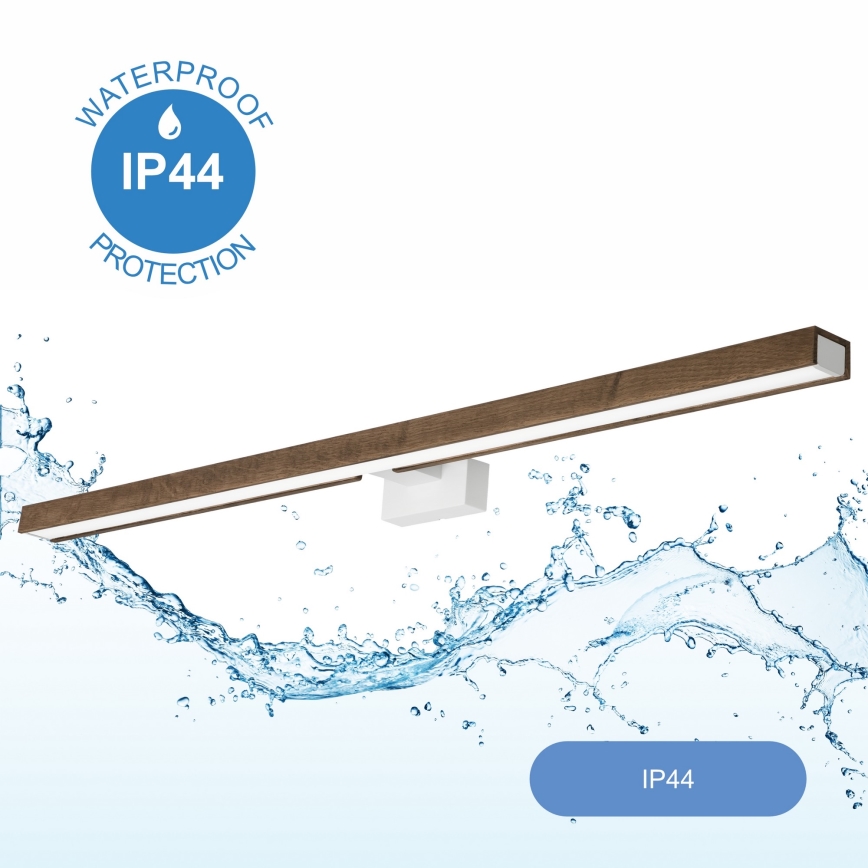 Brilagi - LED Koupelnové osvětlení zrcadla WOODY MIRROR LED/15W/230V 90 cm IP44 dub ořech/bílá
