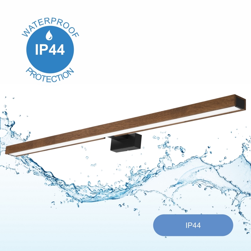 Brilagi - LED Koupelnové osvětlení zrcadla WOODY MIRROR LED/15W/230V 90 cm IP44 dub třešeň/černá
