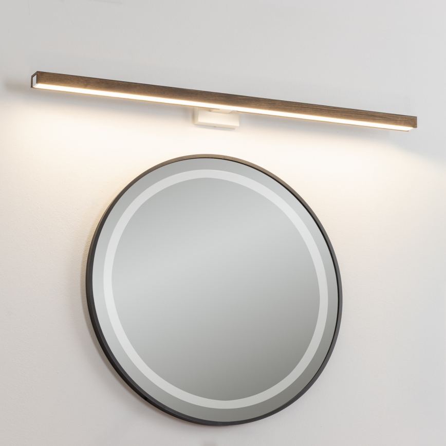 Brilagi - LED Koupelnové osvětlení zrcadla WOODY MIRROR LED/15W/230V 90 cm IP44 dub ořech/bílá