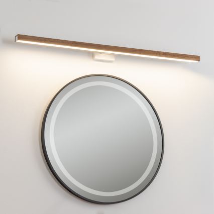 Brilagi - LED Koupelnové osvětlení zrcadla WOODY MIRROR LED/15W/230V 90 cm IP44 dub třešeň/bílá