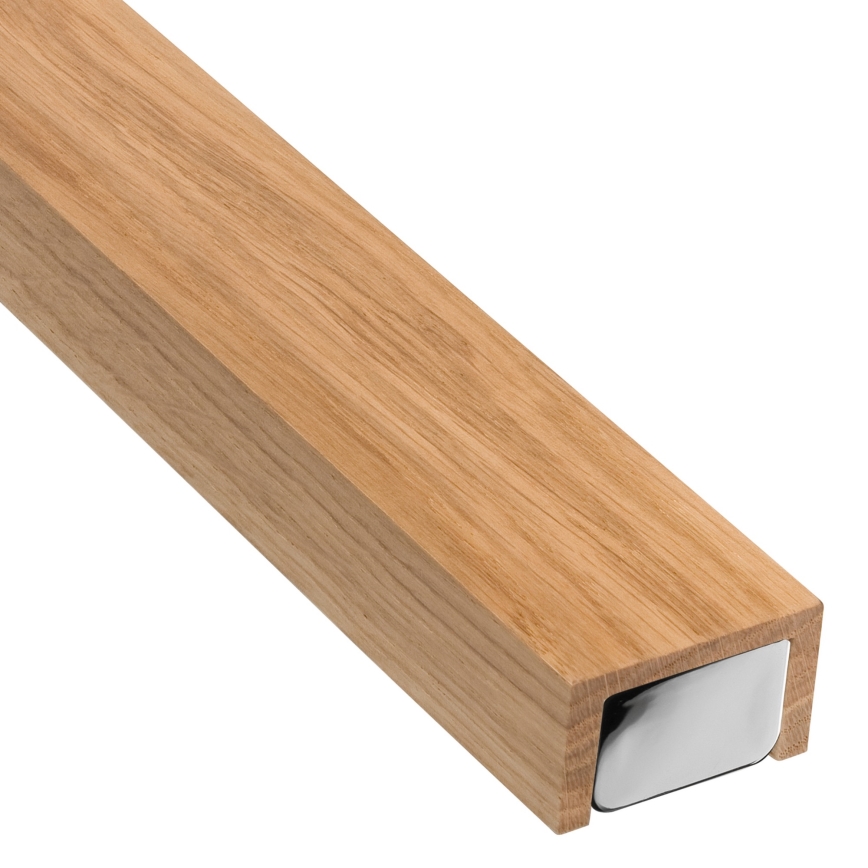 Brilagi - LED Koupelnové osvětlení zrcadla WOODY MIRROR LED/15W/230V 90 cm IP44 dub/lesklý chrom