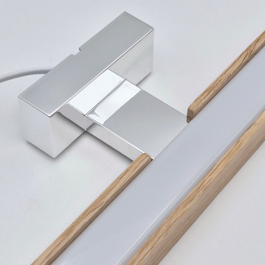 Brilagi - LED Koupelnové osvětlení zrcadla WOODY MIRROR LED/15W/230V 90 cm IP44 dub/lesklý chrom