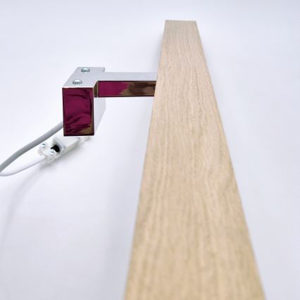 Brilagi - LED Koupelnové osvětlení zrcadla WOODY MIRROR LED/15W/230V 90 cm IP44 dub/lesklý chrom