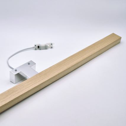 Brilagi - LED Koupelnové osvětlení zrcadla WOODY MIRROR LED/15W/230V 90 cm IP44 dub/lesklý chrom