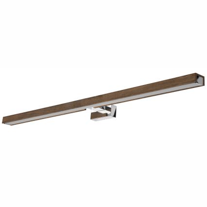 Brilagi - LED Koupelnové osvětlení zrcadla WOODY MIRROR LED/15W/230V 90 cm IP44 dub ořech/lesklý chrom